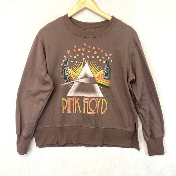 Pink Floyd Sweatshirt Womens Small Hybrid Apparel Crew Pullover Brown Oversized - Picture 1 of 12